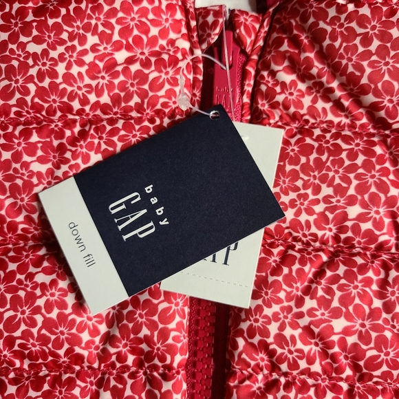 Baby GAP pink floral puffer jacket - Picture 4 of 4